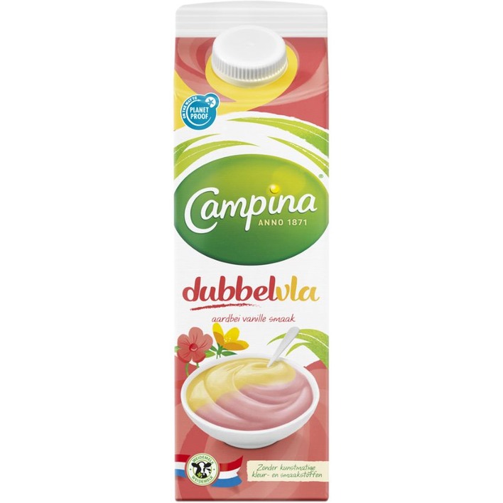 Campina Dubbelvla aardbei-vanille