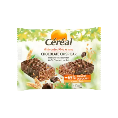 Céréal Minder Suikers Chocolate Crisp Bar Melkchocoladesmaak