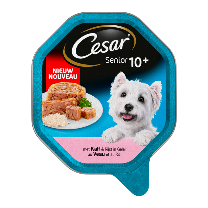 Cesar Hondenvoer Nat Senior Kalf & Rijst in Gelei Kuipje