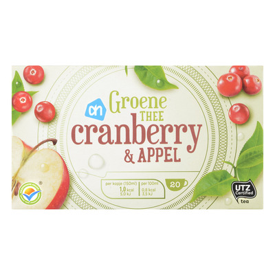 Huismerk Groene thee cranberry & appel