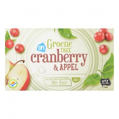 Huismerk Groene thee cranberry & appel