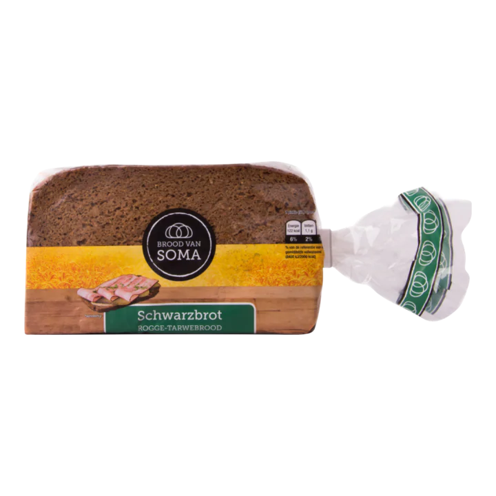 Brood van Soma Schwarzbrot Rogge-Tarwebrood