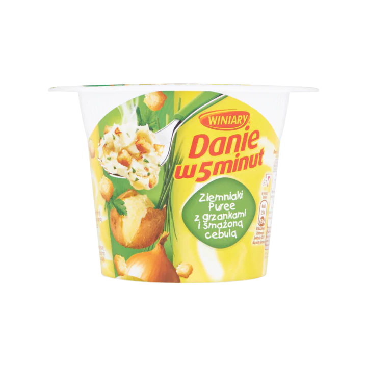 Winiary 5 min. Puree met Croutons en Gebakken Ui