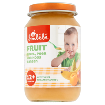 Huismerk 12+ Appel peer abrikoos banaan