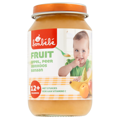 Huismerk 12+ Appel peer abrikoos banaan