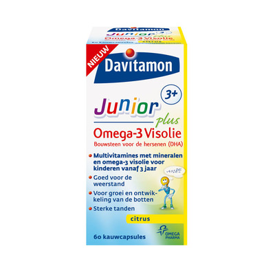 Davitamon Junior plus omega-3 visolie citrus 3+