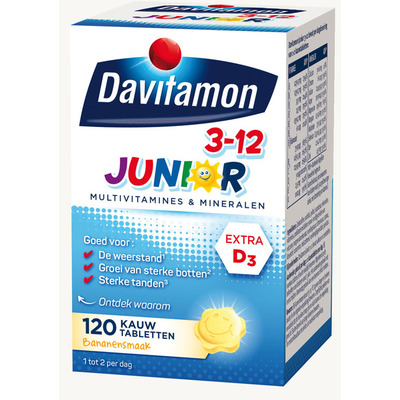 Davitamon Junior kauwtabletten banaan 3-12 jaar
