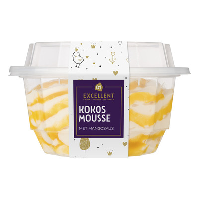 Huismerk Kokosmousse met mangosaus