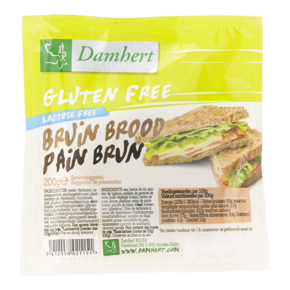 Damhert Glutenvrije bruin brood lactosevrij