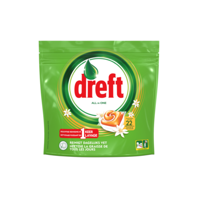 Dreft All in One Sinaasappel Vaatwastabletten 22 stuks / pak