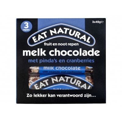 Eat Natural Repen met pinda's, cashewnoten, veenbessen en melkchocolade