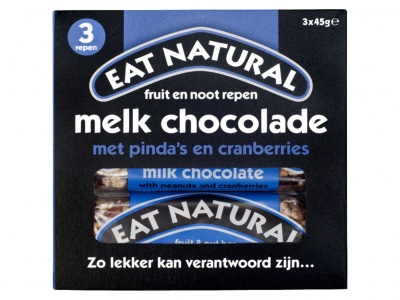 Eat Natural Repen met pinda's, cashewnoten, veenbessen en melkchocolade