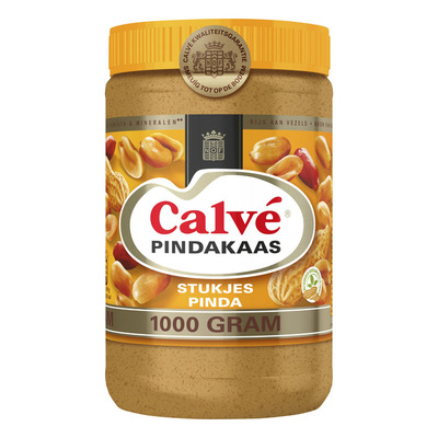 Calvé Pindakaas met stukjes pinda