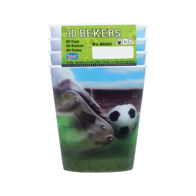 3D Voetbal Bekers 250 ml
