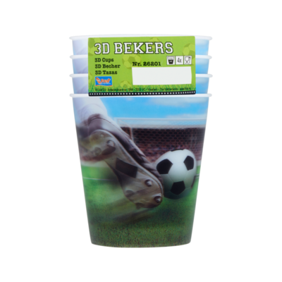 3D Voetbal Bekers 250 ml