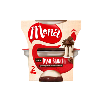 Mona Mini Dame Blanche Pudding met Chocoladesaus