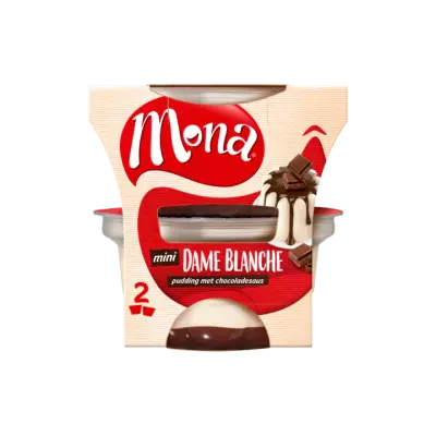 Mona Mini Dame Blanche Pudding met Chocoladesaus