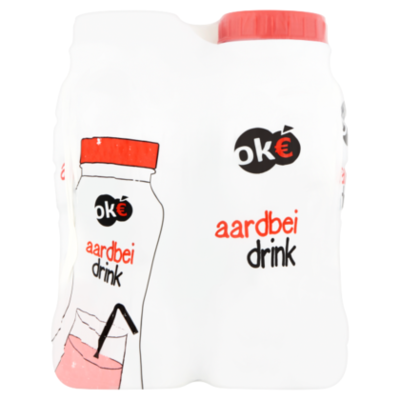 Budget Huismerk Aardbeidrink 4-pack