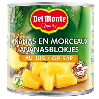 Del monte Ananas blokjes op sap