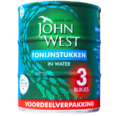 John West Tonijnstukken water