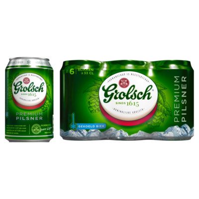 Grolsch Premium Pilsner Blikken 6 x 33 cl (Gekoeld)