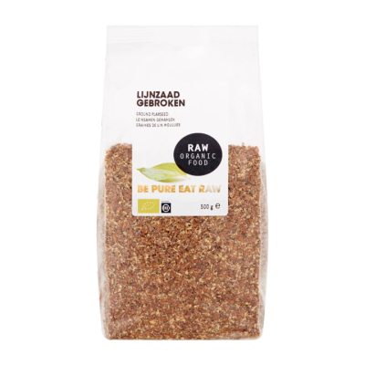 Raw Organic Food Lijnzaad Gebroken