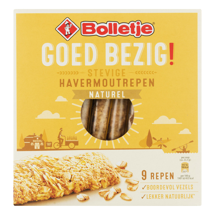 Bolletje Goed bezig stevige havermoutreep naturel