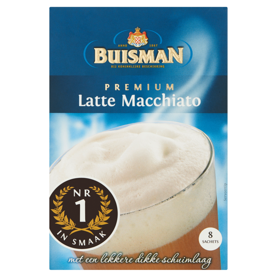 Buisman Oploskoffie portieverpakking latte macchiato