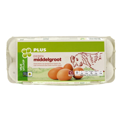 Huismerk Vrije uitloopeieren middel 10 stuks