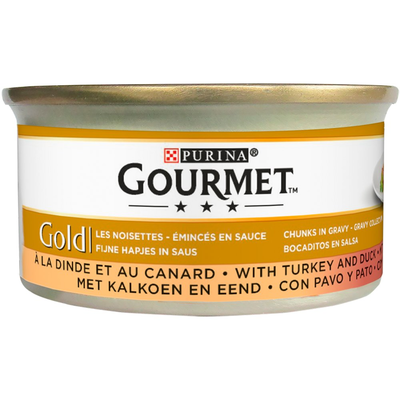 Gourmet Gold Fijne Hapjes in Saus met Kalkoen en Eend 85 g