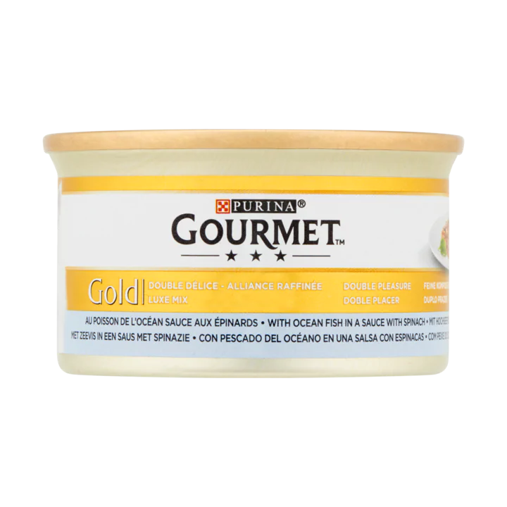 Gourmet Gold Luxe Mix met Zeevis in een Saus met Spinazie