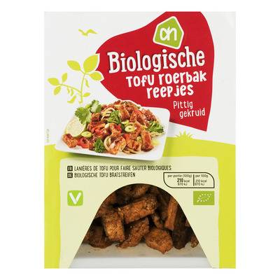 Huismerk Biologisch Tofu roerbakreepjes pittig gekruid