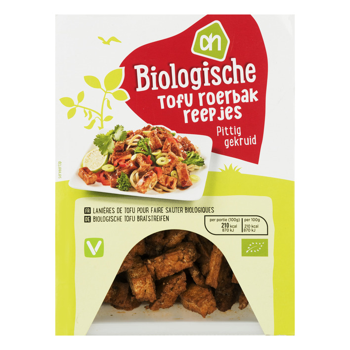 Huismerk Biologisch Tofu roerbakreepjes pittig gekruid