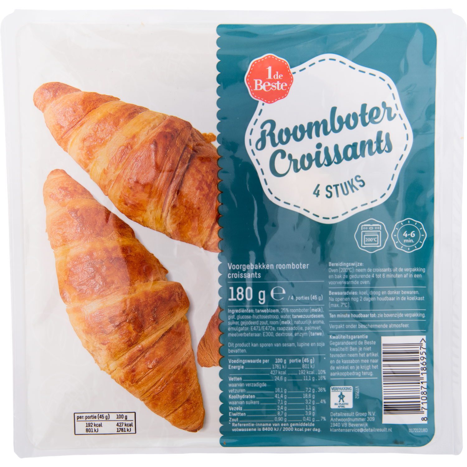 Huismerk Roomboter croissants 4 stuks