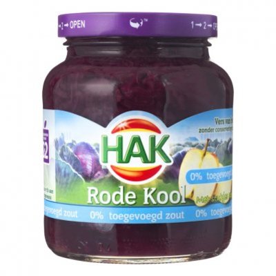 Hak Rode kool met stukjes appel 0% zout