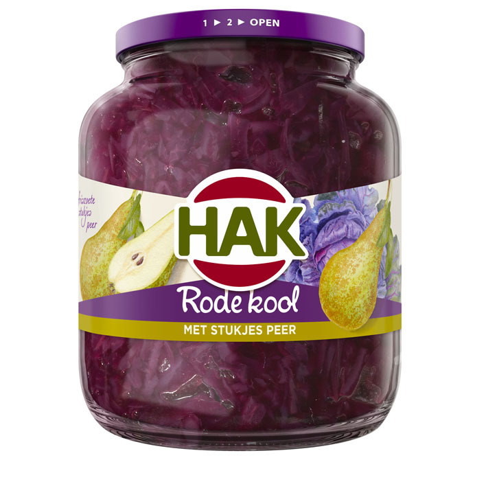 Hak Rode kool met stukjes peer en kaneel