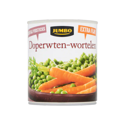 Huismerk Doperwten-Wortelen Extra Fijn