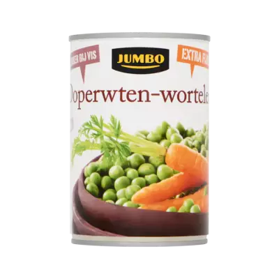 Huismerk Doperwten-Wortelen Extra Fijn
