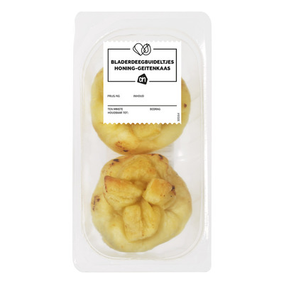 Huismerk Bladerdeegbuideltjes honing-geitenkaas