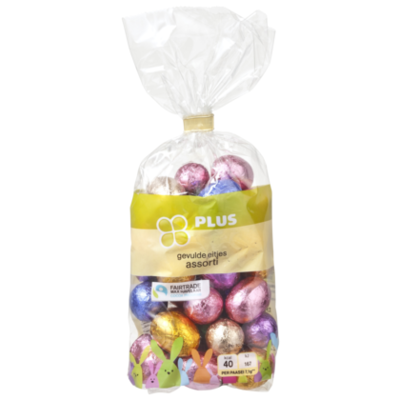 PLUS Feestmoment Gevulde eitjes assorti melk/puur/wit