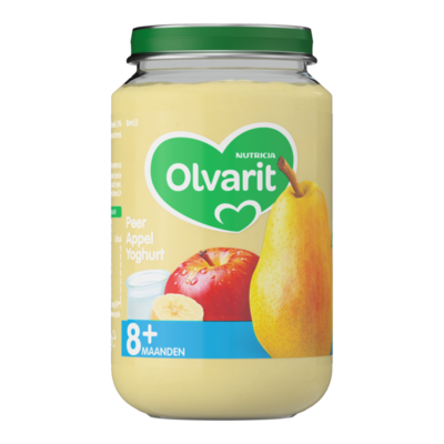 Olvarit Peer Appel Yoghurt 8+ Maanden
