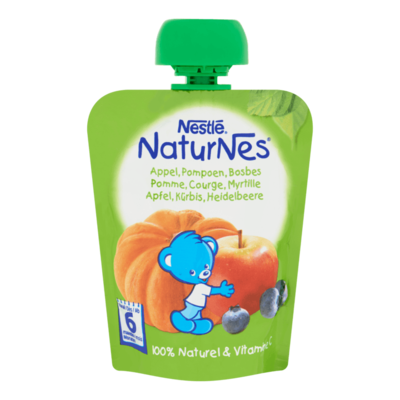Nestlé NaturNes® Bio Knijpzakje Banaan, Bosbes en Granen vanaf 6 Maanden