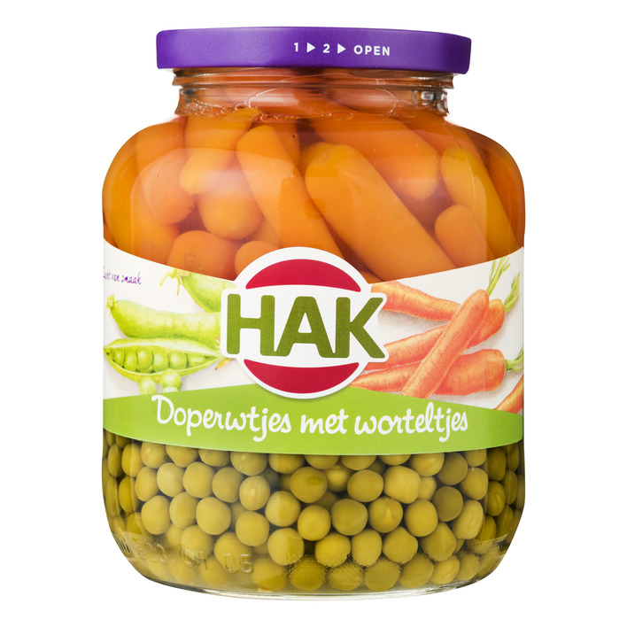 Hak Doperwtjes met worteltjes