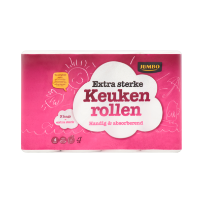 Huismerk Extra Sterke Keukenrollen 3 Laags 4 Rollen