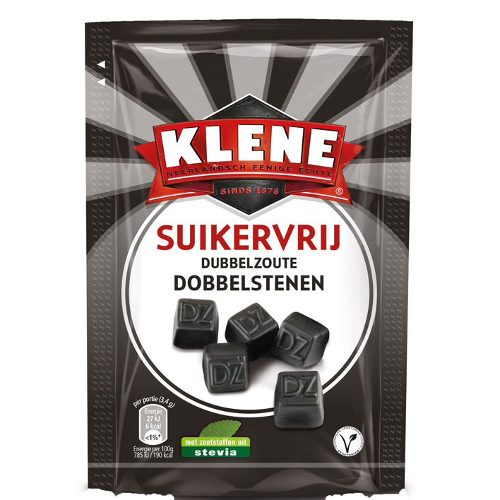 Klene Dubbelzoute dobbelstenen suikervrij