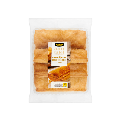 Huismerk aan Tafel met Saucijzen Broodjes 4 Stuks