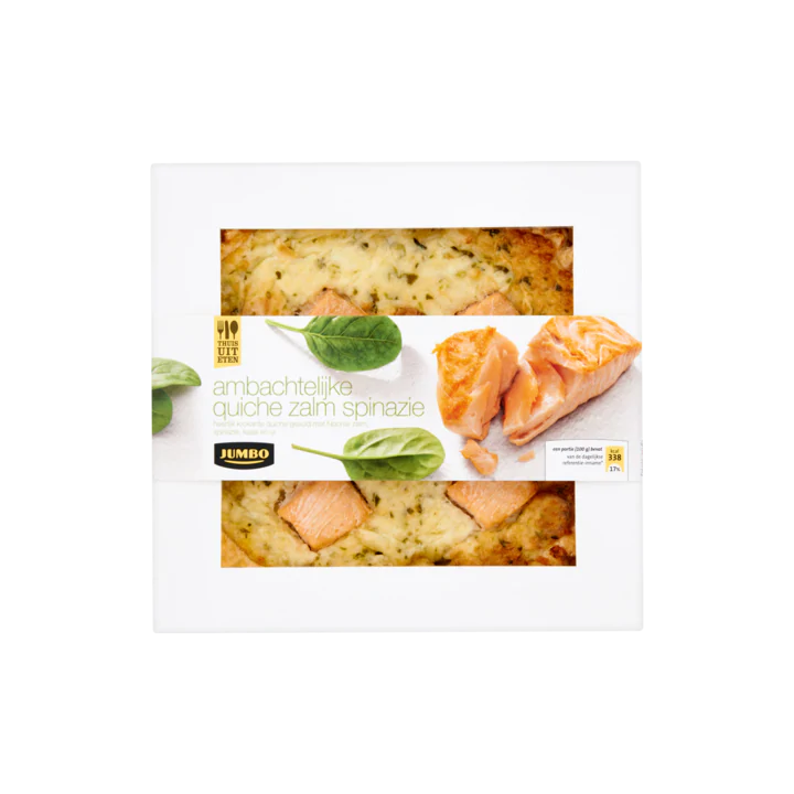 Huismerk Thuis uit Eten Ambachtelijke Quiche Zalm Spinazie