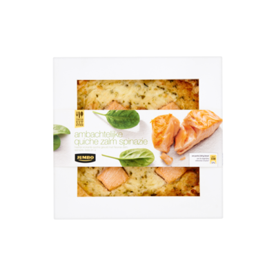 Huismerk Thuis uit Eten Ambachtelijke Quiche Zalm Spinazie