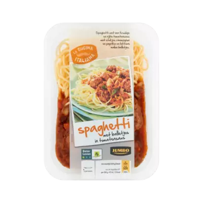 Huismerk Spaghetti met Balletjes in Tomatensaus