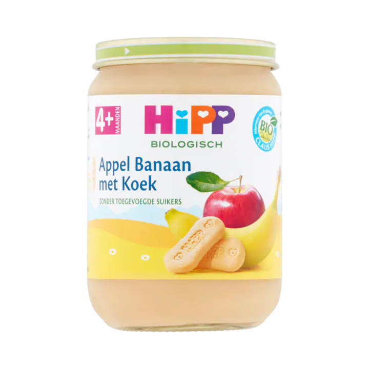 HiPP Biologisch Appel Banaan met Koek 4+ Maanden